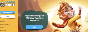 Image of Royal Lama Casino Website